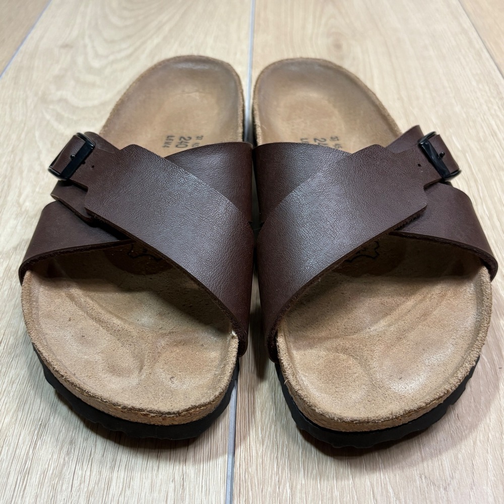 Birkenstock Brown Leather Crossed-Strap Sandals - Picture 4 of 9